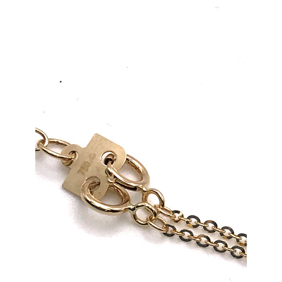 18k Layered Choker Necklace with Hearts and Key charm 14" /18" with Extender - Picture 9 of 14